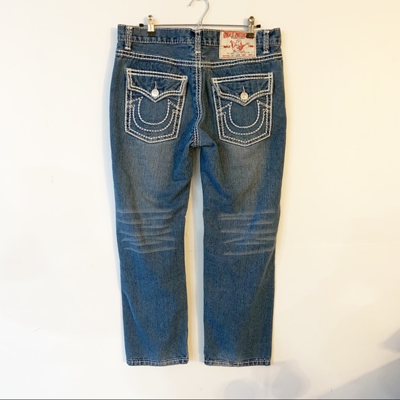 [SOLD] True Religion Mens Joey Blue Denim Super T Bootcut Jeans - Picture 3 of 14